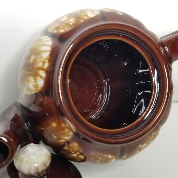 Japan Pottery Brown White Drip Glaze Teapot - Picture 9 of 14